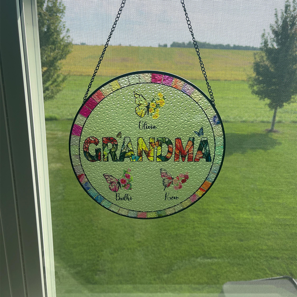 Personalized Mother's Day Memorial Portrait Stained Suncatcher | CWGift53
