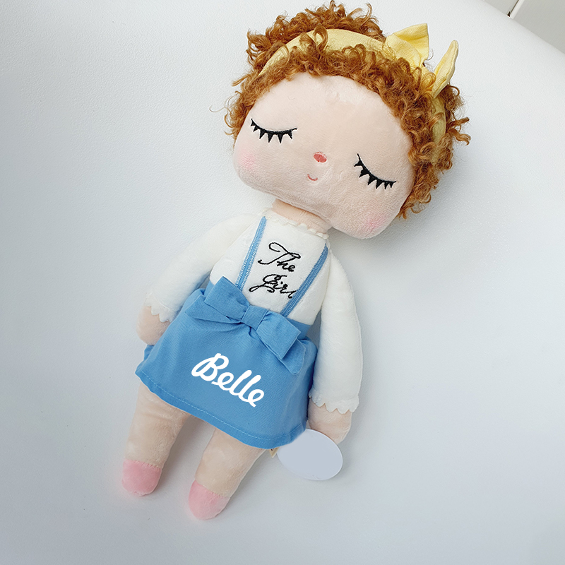 Personalized Kid's Embroidery Angela Curls Doll | DEGMine04