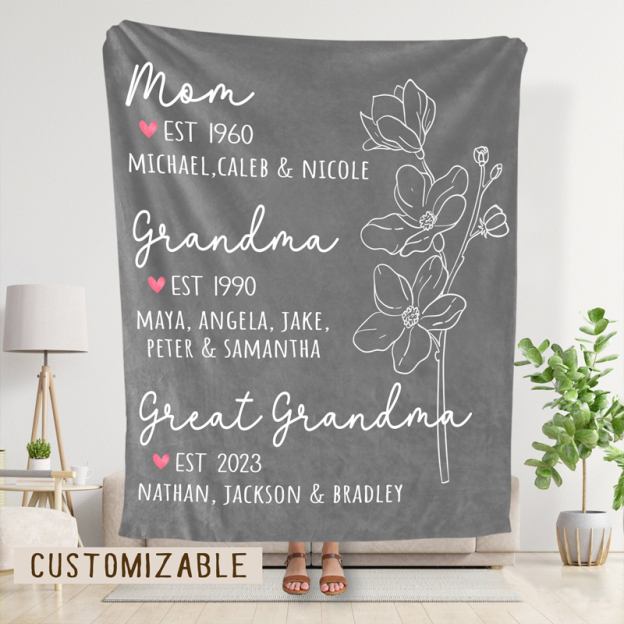 Personalized Love Mom Blanket for Comfort & Unique | CWMom13