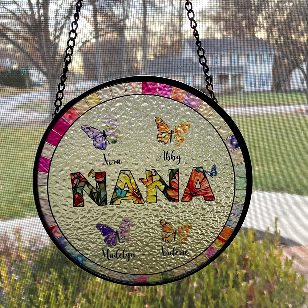 Personalized Mother's Day Memorial Portrait Stained Suncatcher | CWGift53