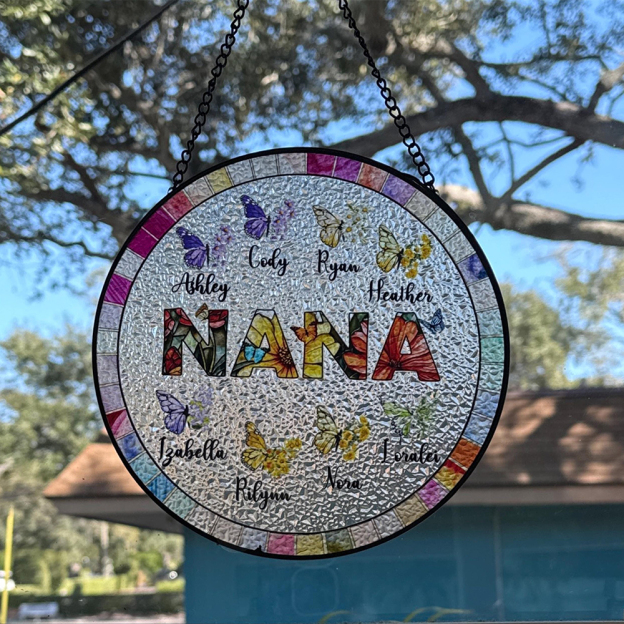 Personalized Mother's Day Memorial Portrait Stained Suncatcher | CWGift53