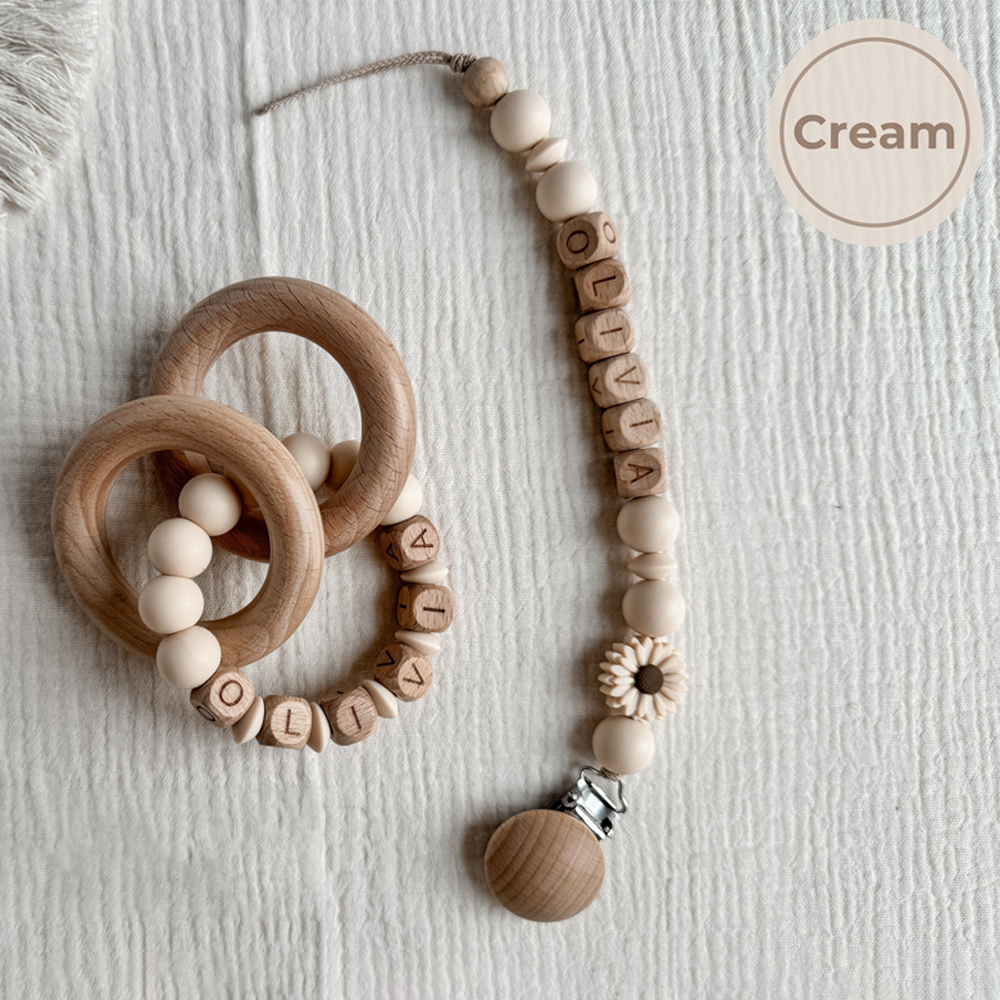 Personalized Baby Pacifier Clip & Rattle Ring | CWBaby86
