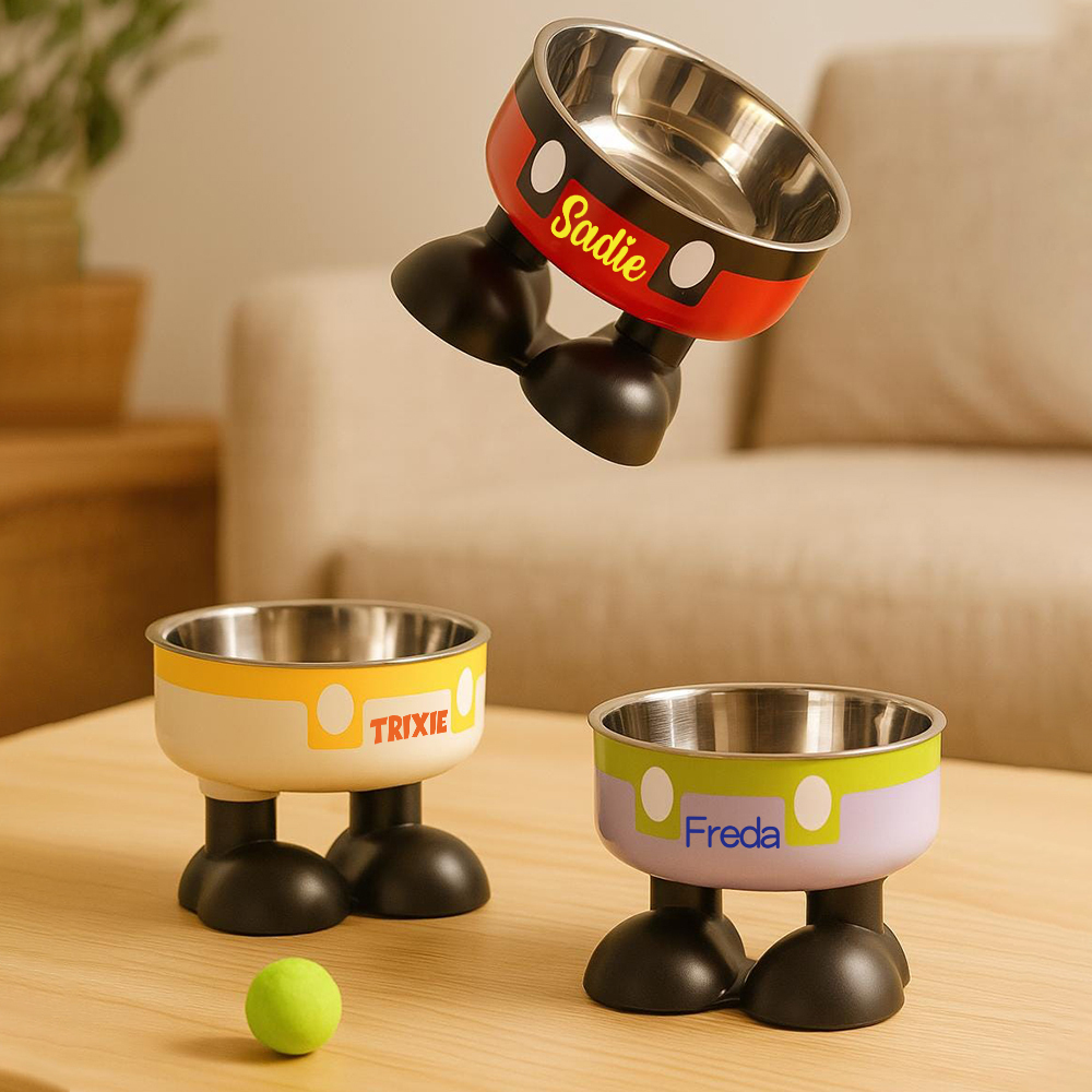 Personalized Stainless Steel Neck Protection Pet Food Bowl | BKPet220