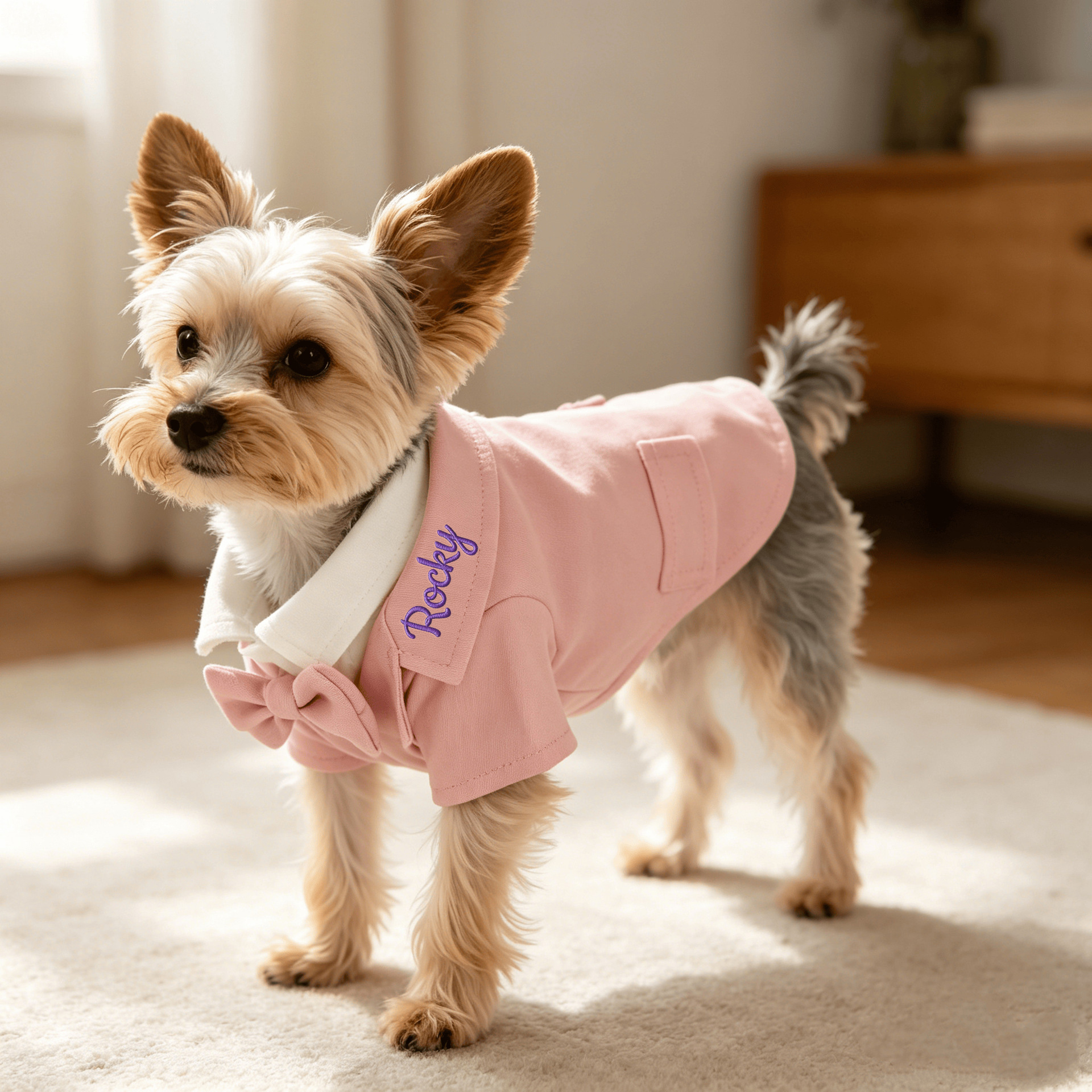 Personalized Embroidered Pet Mini Suit Shirt Two-Piece Set | MNCloth243