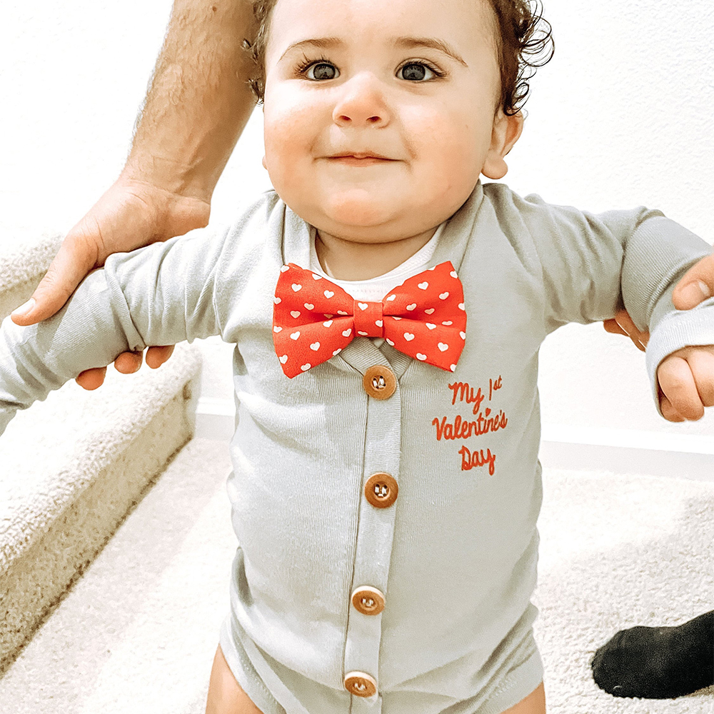 Personalized Baby 1st Valentines Day Bowtie and Outfit Set | CWBaby168