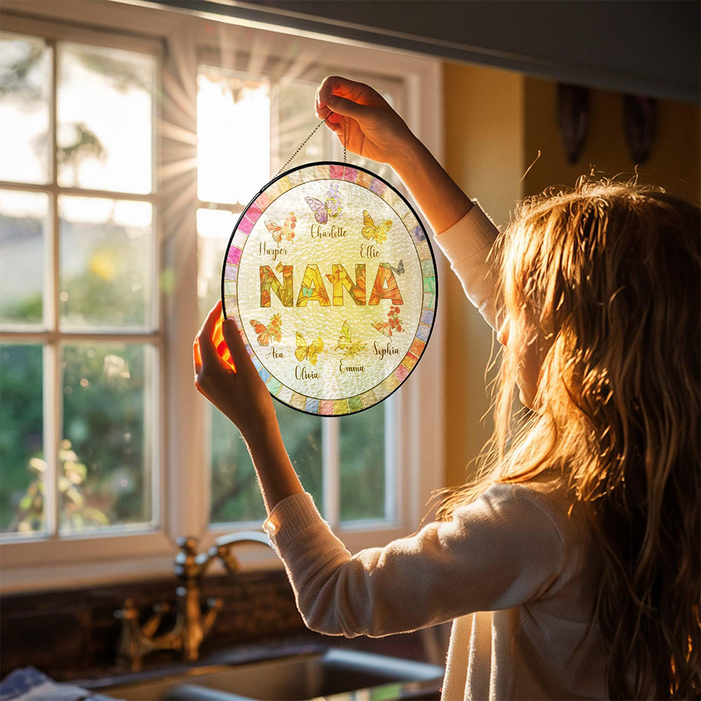 Personalized Mother's Day Memorial Portrait Stained Suncatcher | CWGift53