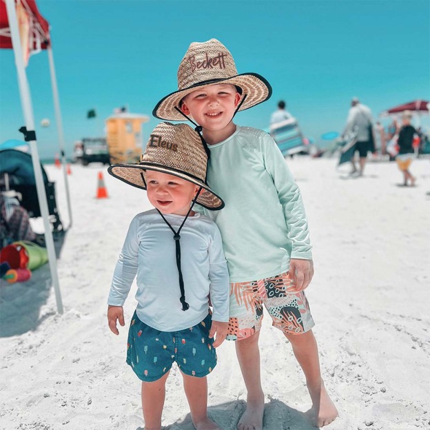 Personalized Summer Leather Name Straw Hat for Comfort & Unique | CWBeach123