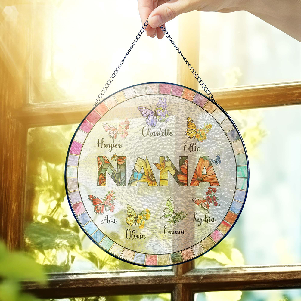 Personalized Mother's Day Memorial Portrait Stained Suncatcher | CWGift53