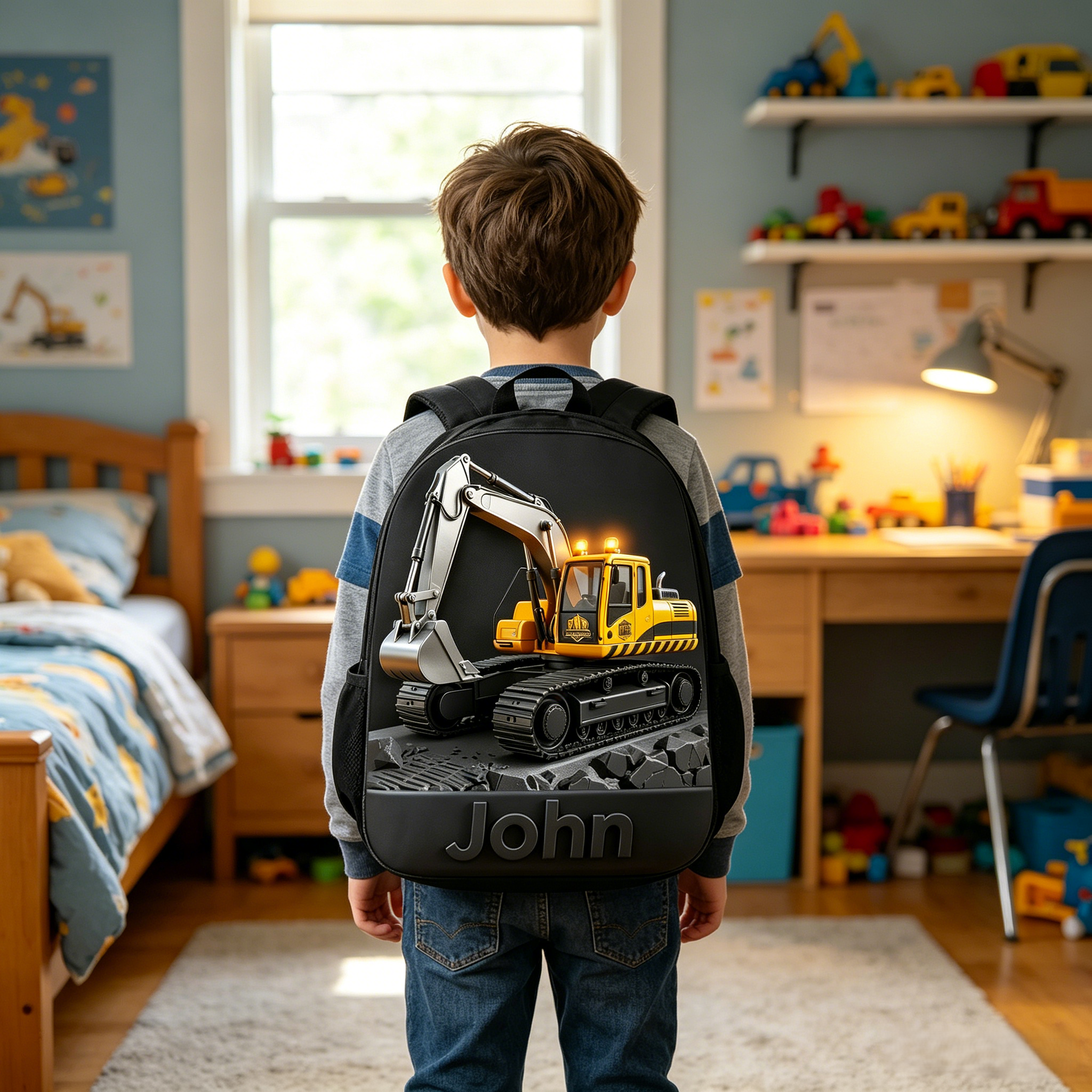 Personalized Kid Toy Car Backpack Set | KKBag175