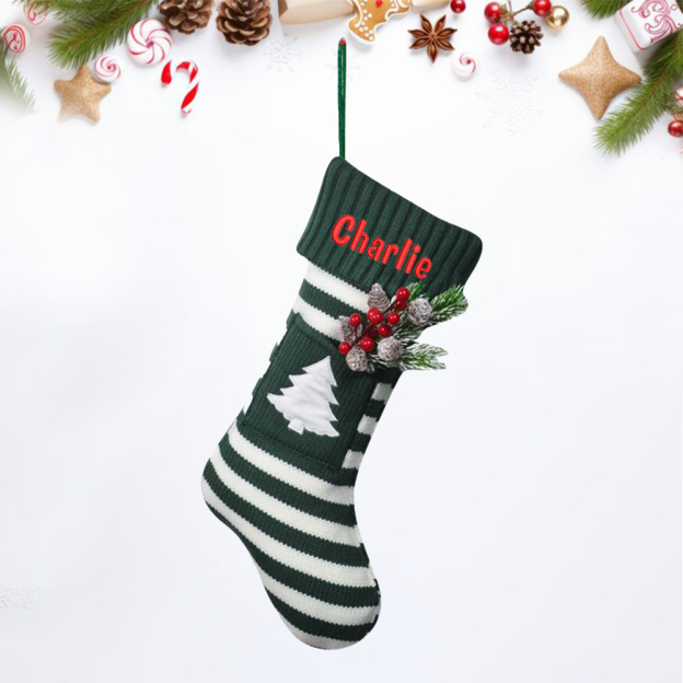 Personalized Embroidered Paw Christmas Stocking | MCGift49