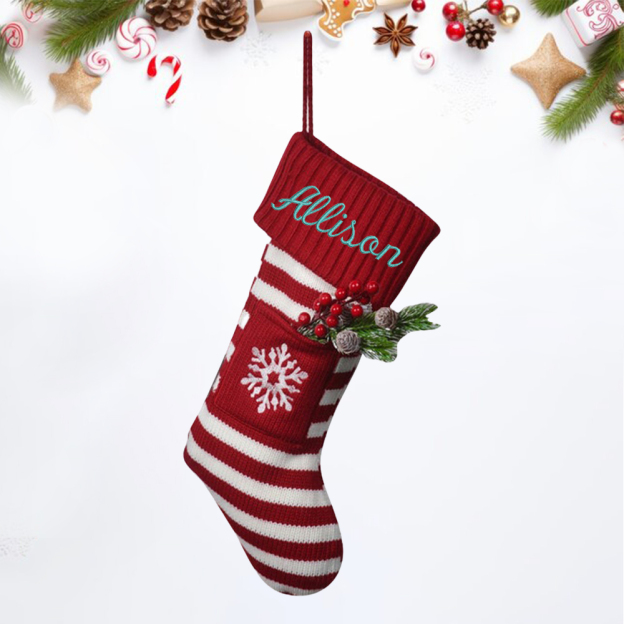 Personalized Embroidered Paw Christmas Stocking | MCGift49