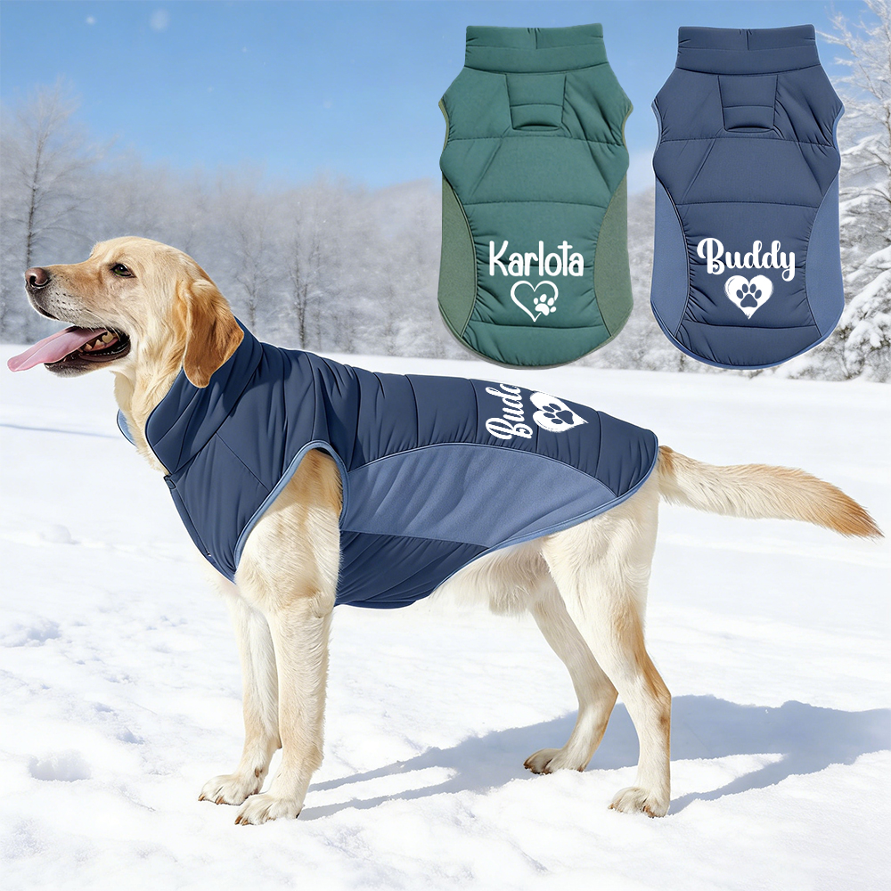 Personalized Pet Large Size Winter Warm Puffer Vest | BKPet404