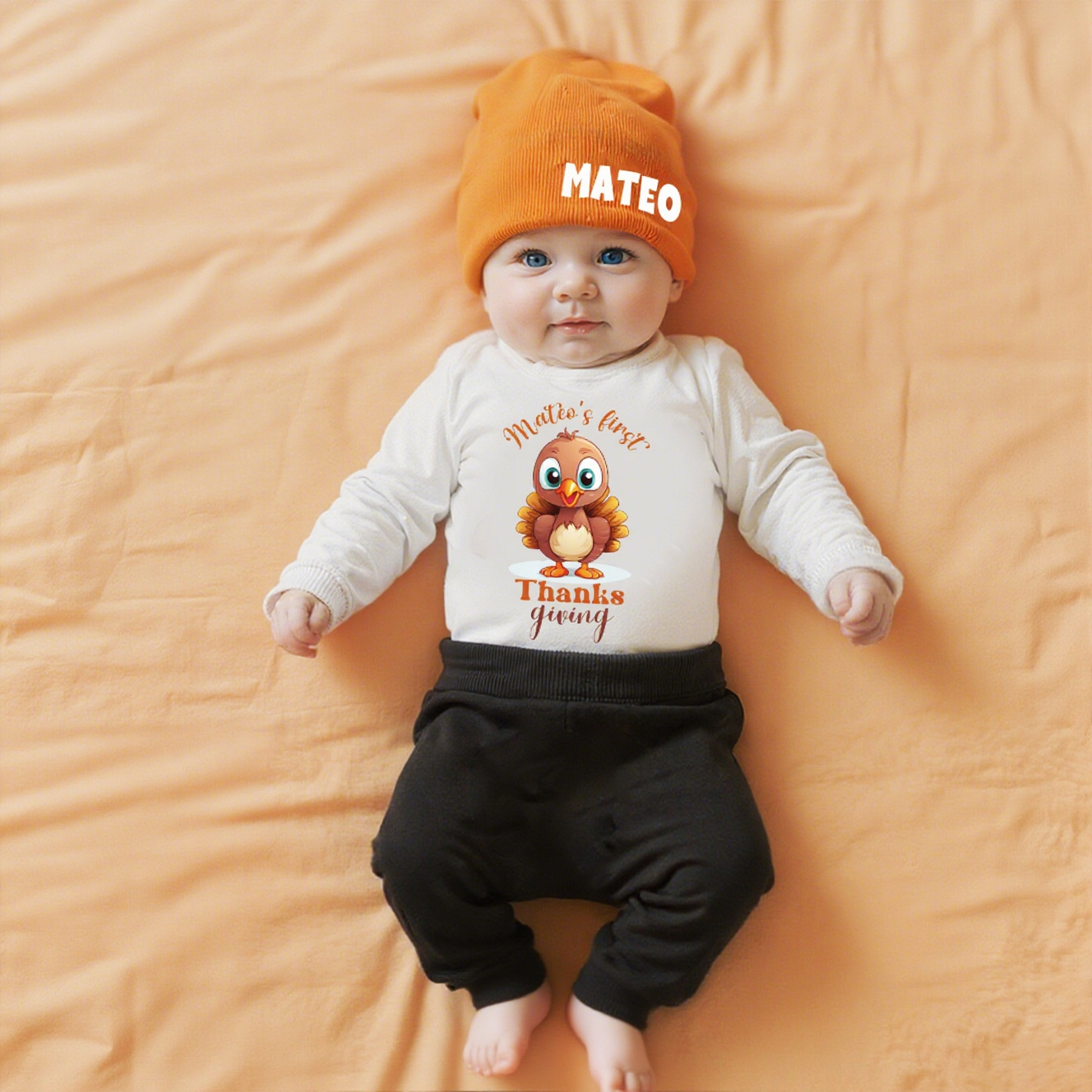 Personalized Baby First Thanksgiving Outfit Set | CWThanks02