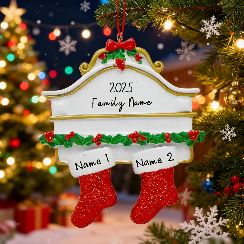 Personalised Stocking Family Christmas Ornament | MCGift204