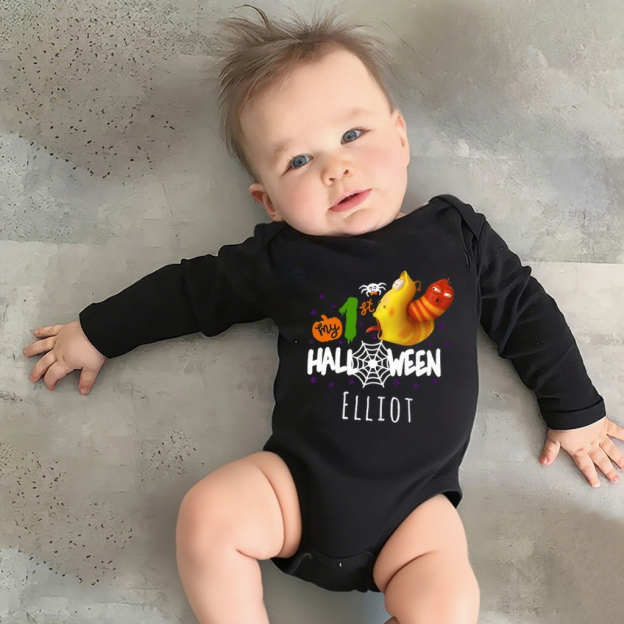 Personalized Larva's Halloween Funny Baby Romper | Larva01