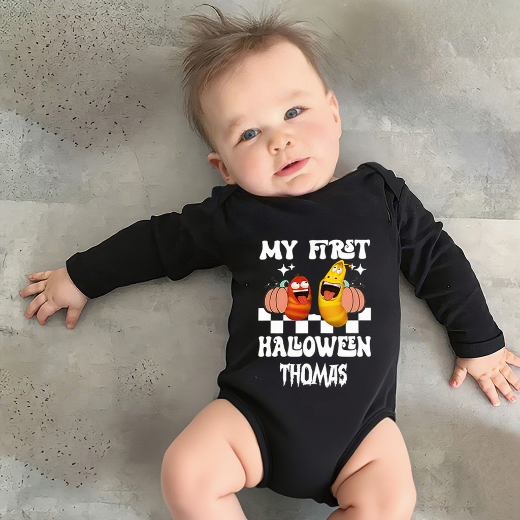 Personalized Larva's Halloween Funny Baby Romper | Larva02