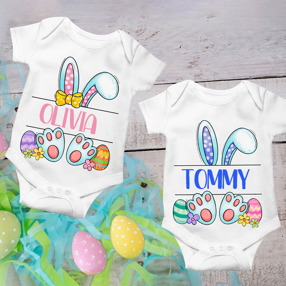 Personalized Baby Cute Easter Bunny Romper | CWEaster44