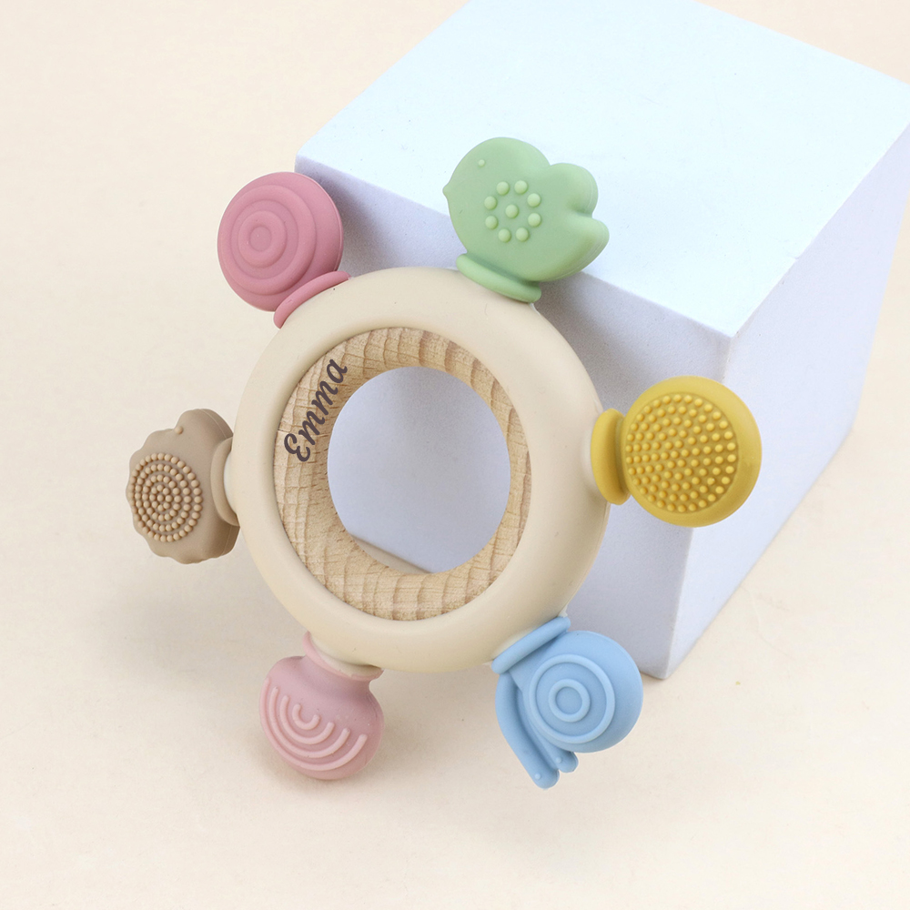 Personalised Baby Food Silicone Sensory Teething Ring | CWToy136