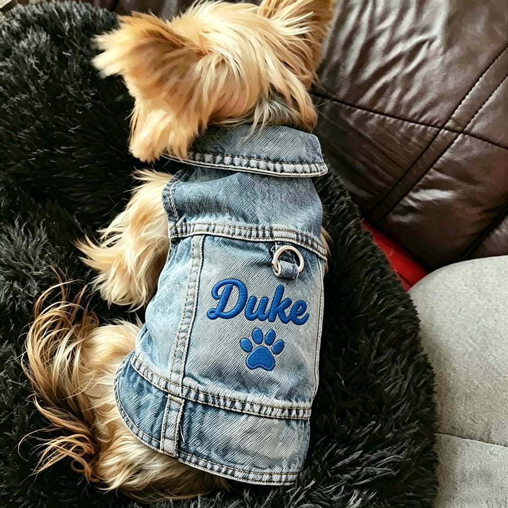 Personalized Embroidered Pet Denim Jacket | BKPet464