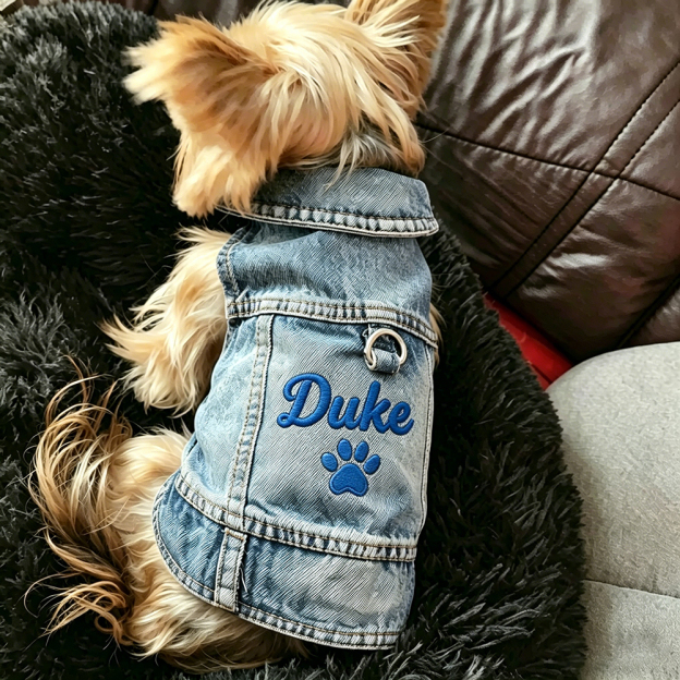 Personalized Embroidered Pet Denim Jacket | BKPet464