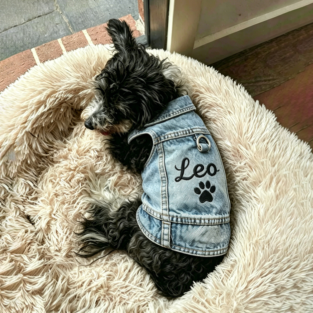 Personalized Embroidered Pet Denim Jacket | BKPet464