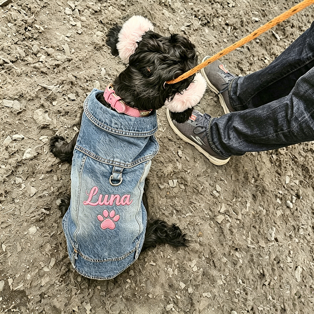 Personalized Embroidered Pet Denim Jacket | BKPet464