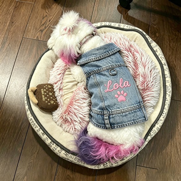 Personalized Embroidered Pet Denim Jacket | BKPet464