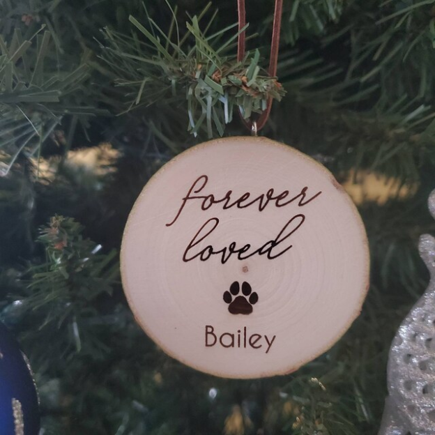 Personalized Wooden Pet Forever Loved Christmas Ornaments | MCGift50