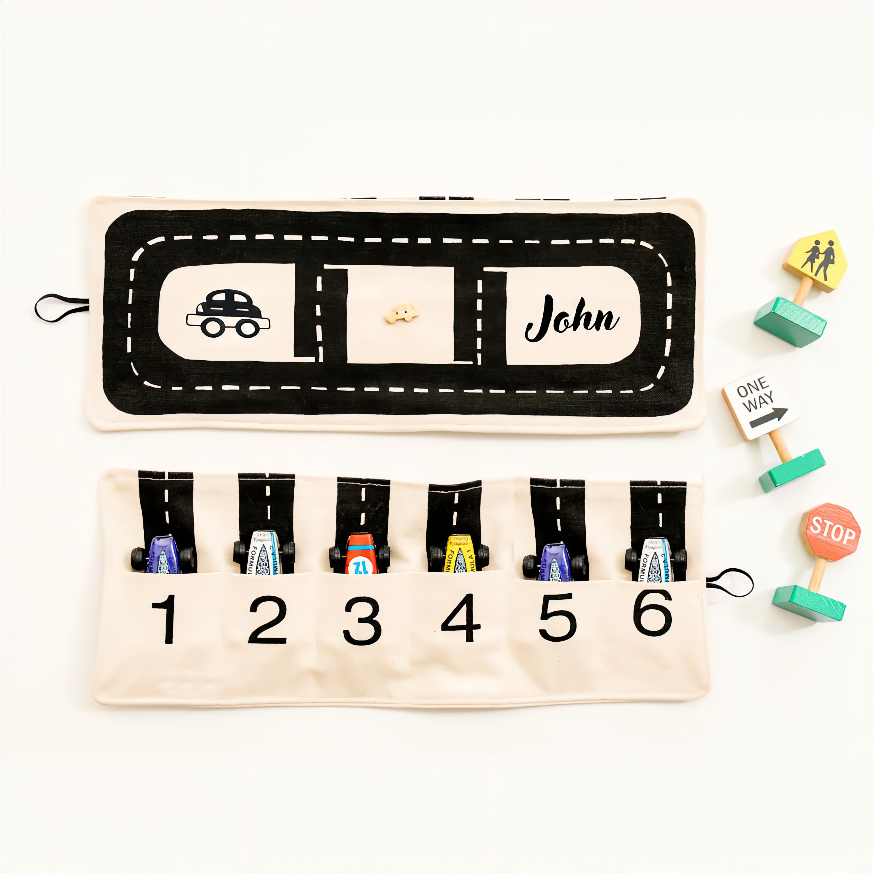 Personalized Kid’s Storage Bag with Road-patterned Game Mat | DGBag03