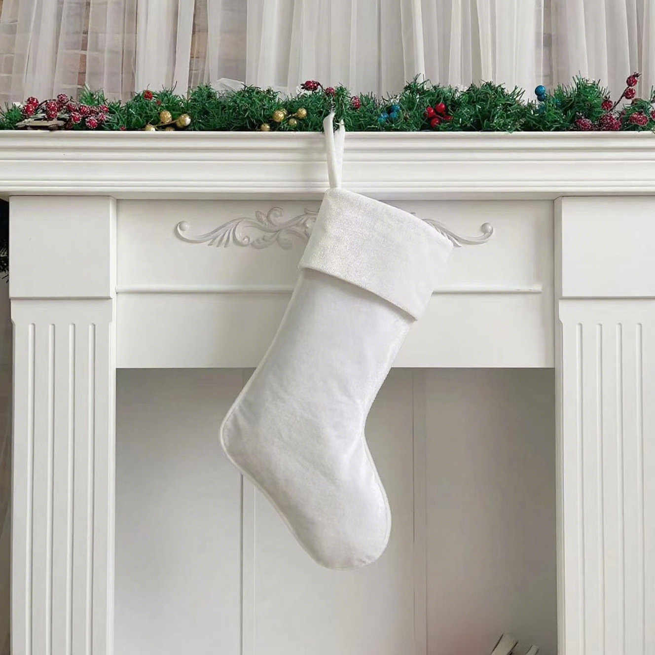 Personalized Velvet Christmas Stocking with Family Name | MCGift145