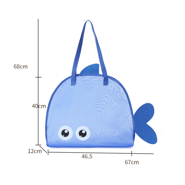 Personalized Adorable Fish Mesh Summer Beach Bag | CWBeach214