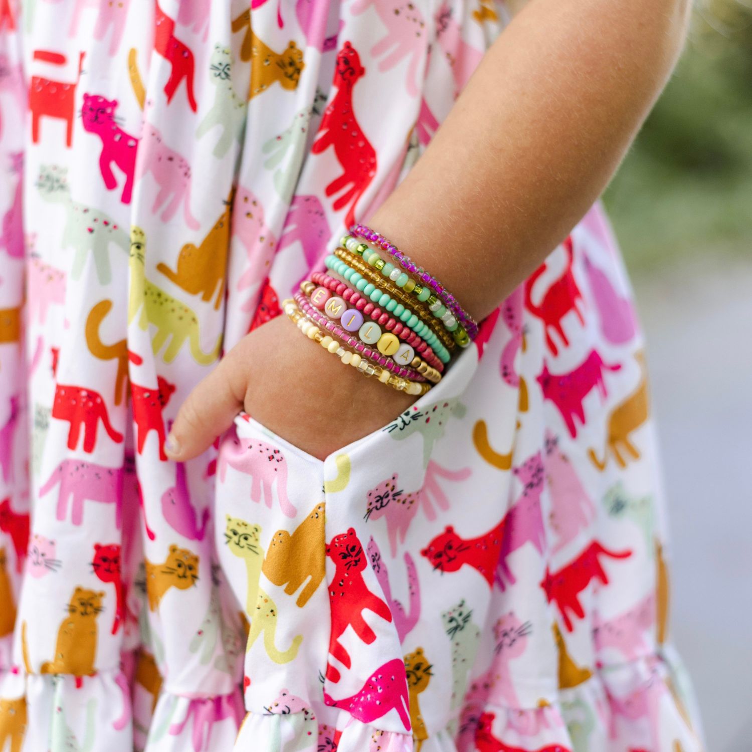 Personalized Colorful Letter Bead Bracelet For Kids