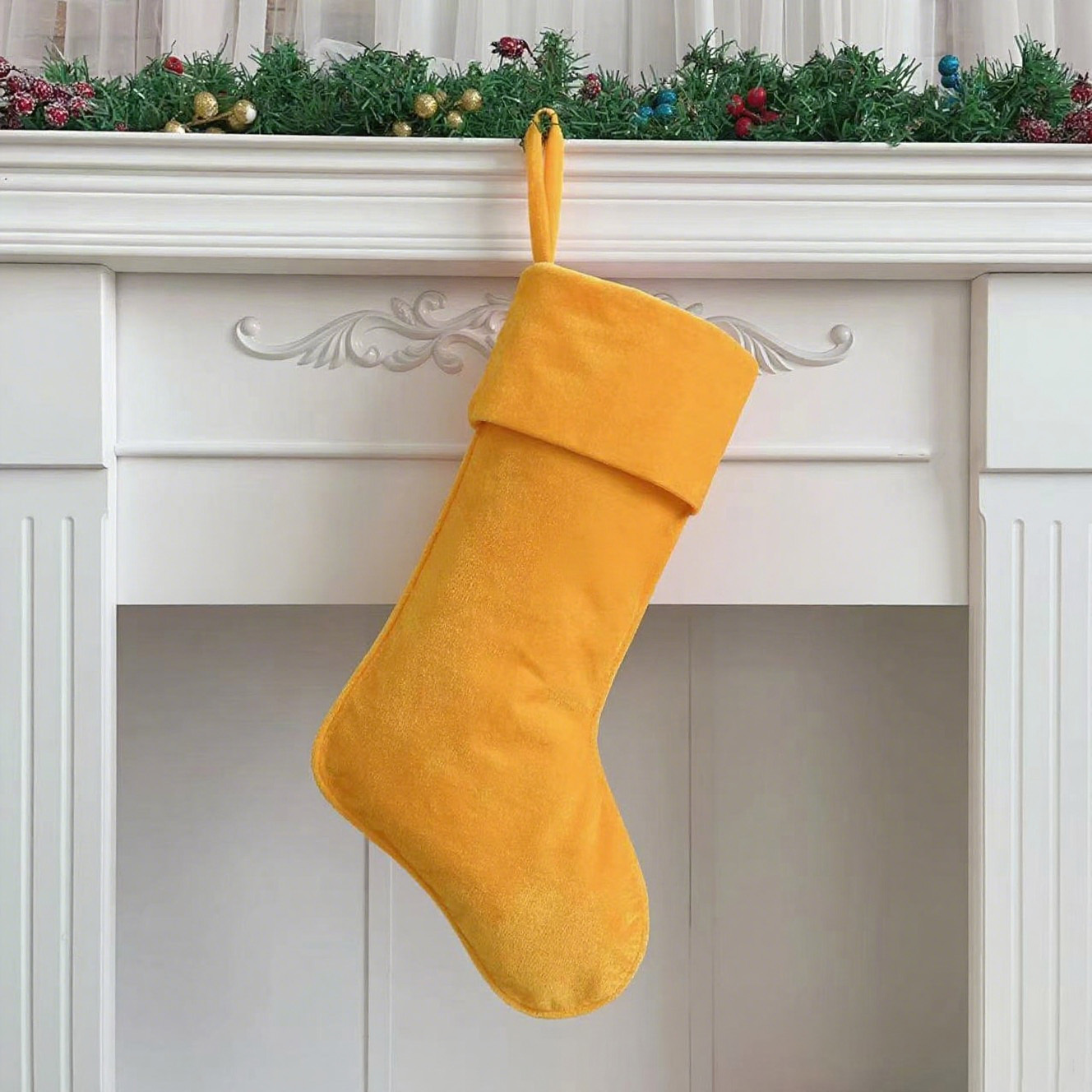 Personalized Velvet Christmas Stocking with Family Name | MCGift145