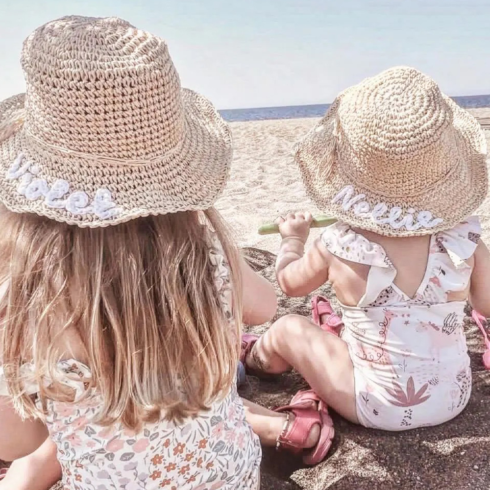 Personalized Embroidered Straw Floppy Hat for Comfort & Unique | CWBeach160