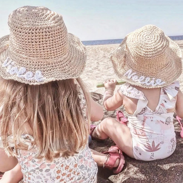 Personalized Embroidered Straw Floppy Hat for Comfort & Unique | CWBeach160