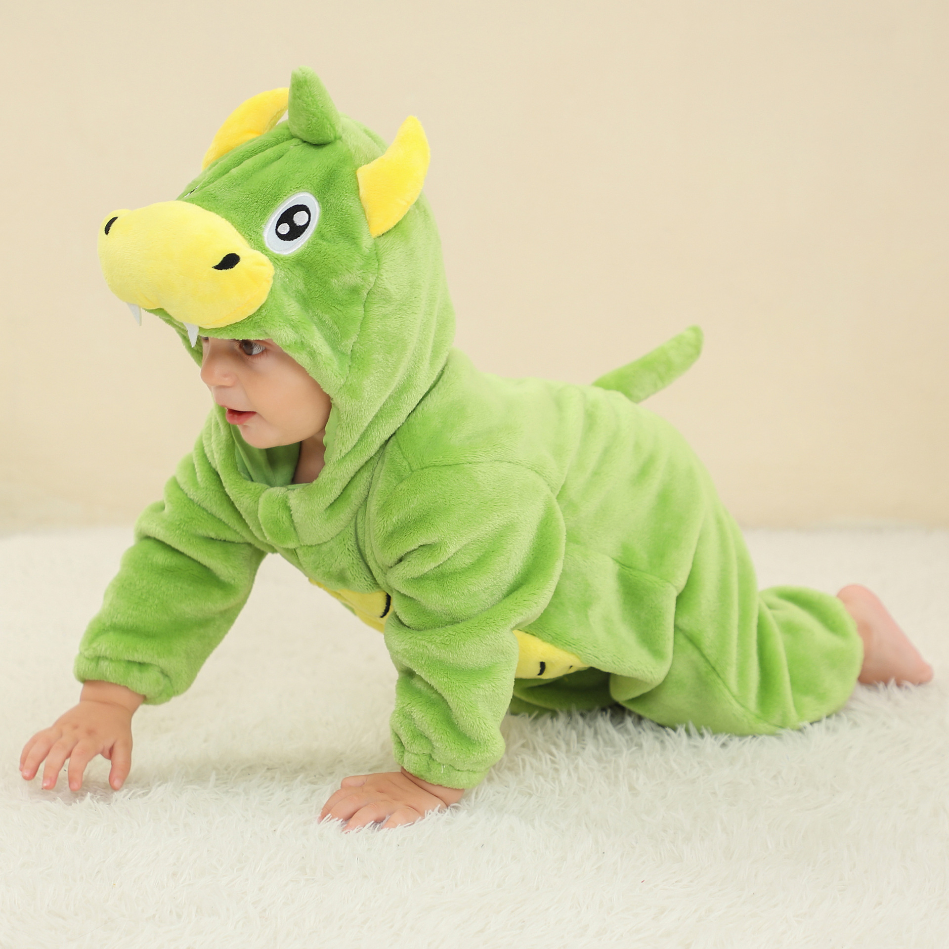 Personalized Leather Patch Baby Animal Romper  | CWBaby122