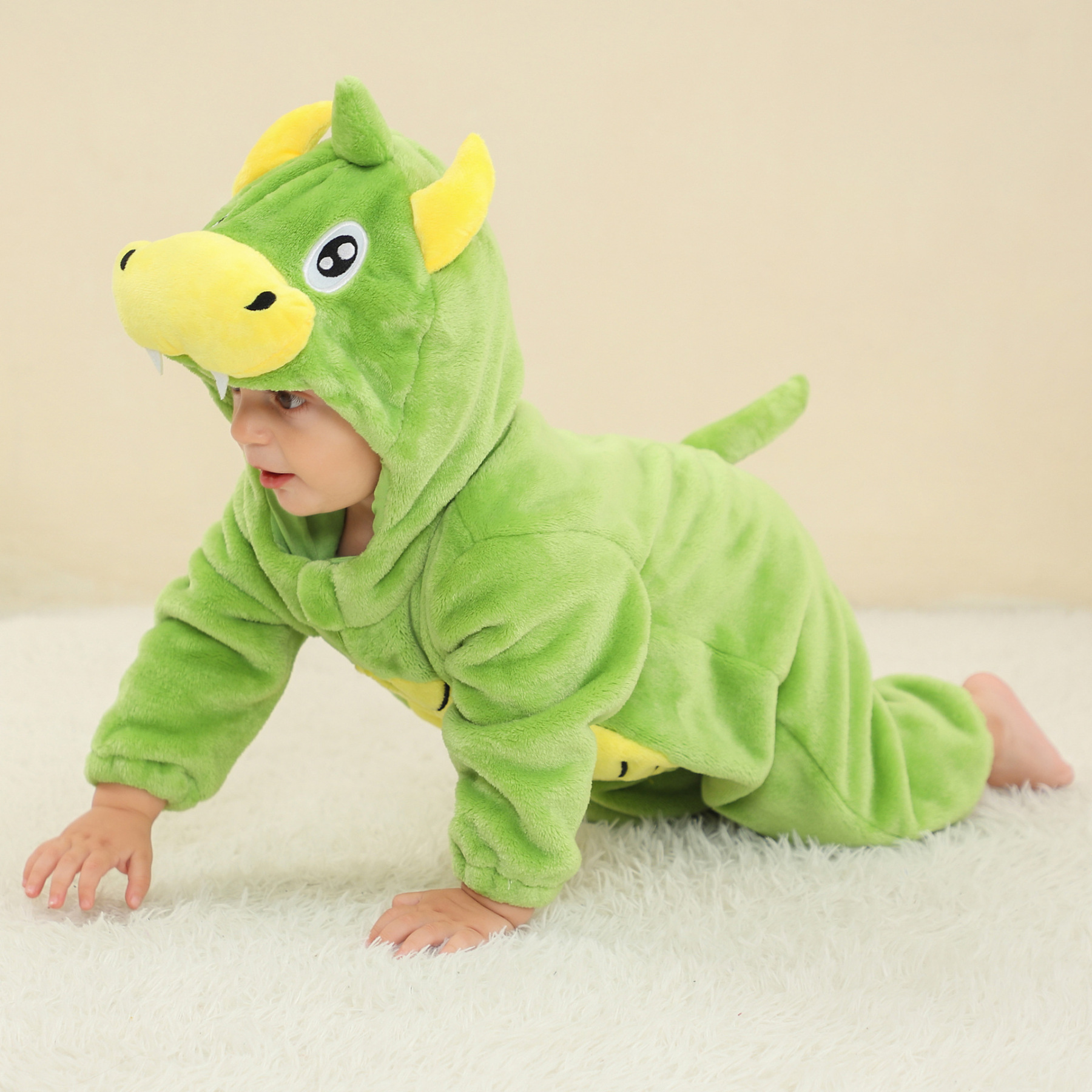 Personalized Leather Patch Baby Animal Romper  | CWBaby122