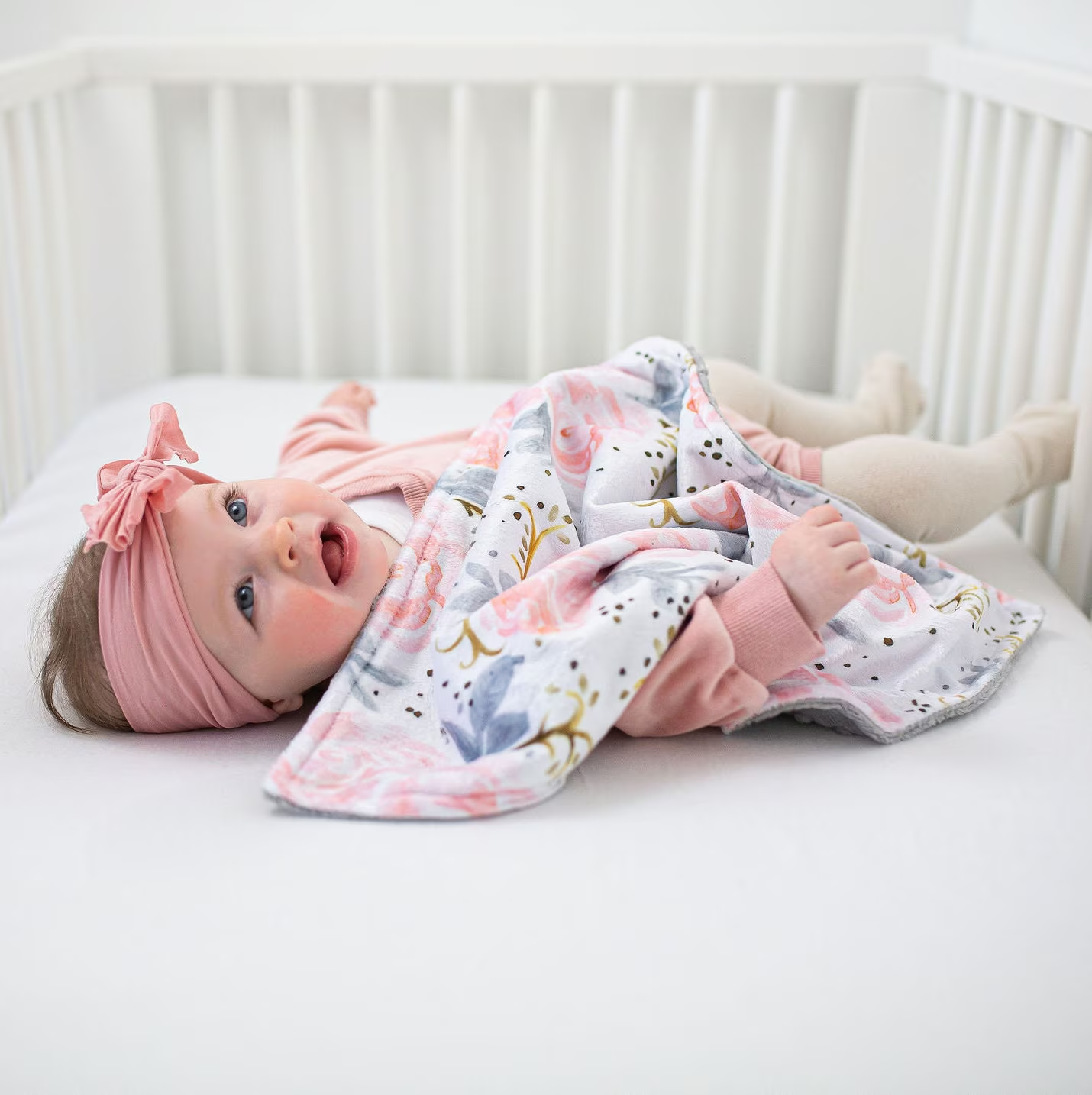 Personalized Lovely Kid Vintage Floral Baby Blanket for Comfort & Unique | CWBaby55