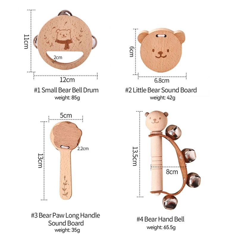 Personalized Wooden Baby Montessori Music Toy | CWToy175