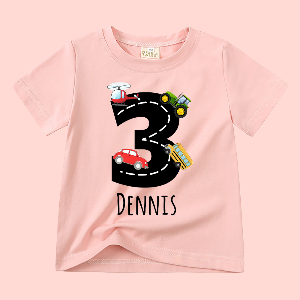 Personalized Kid Transportation Vehicle Party Birthday T-Shirt | inTee14