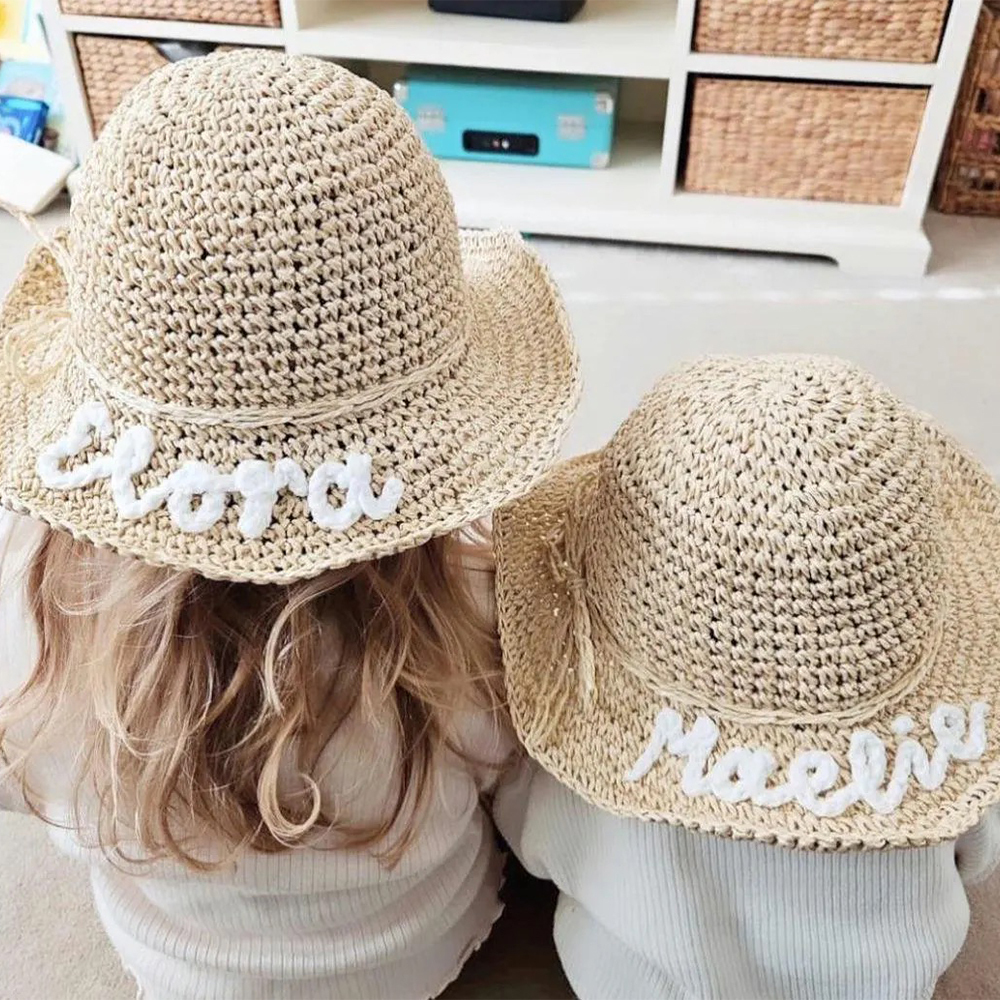 Personalized Embroidered Straw Floppy Hat for Comfort & Unique | CWBeach160