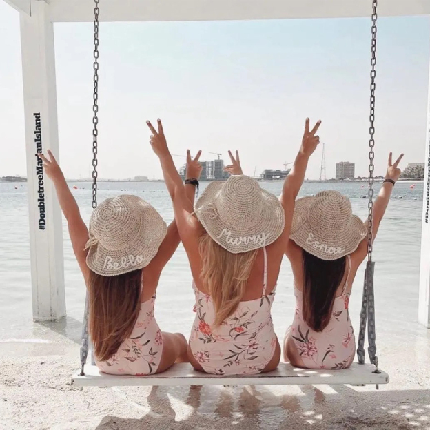 Personalized Embroidered Straw Floppy Hat for Comfort & Unique | CWBeach160