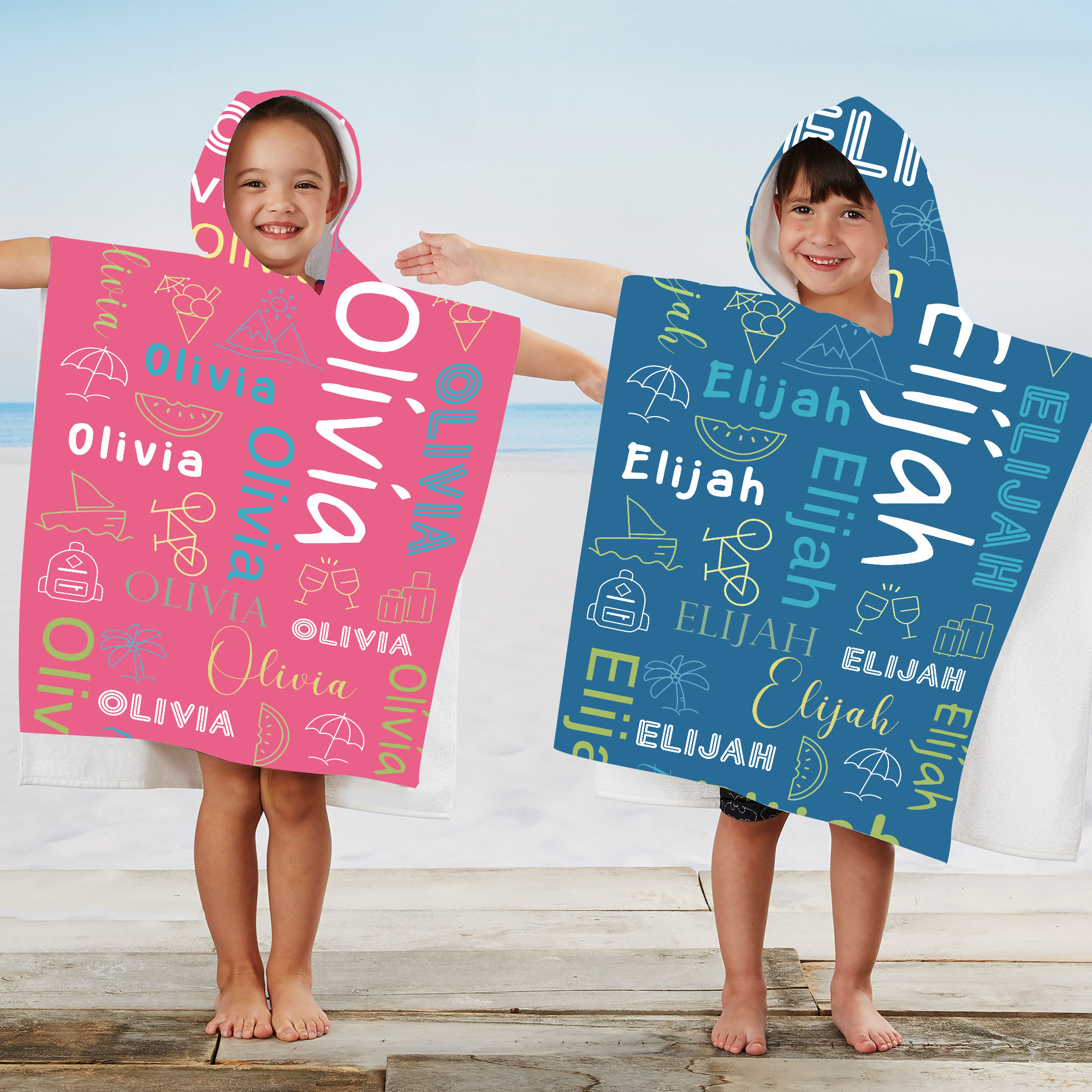 Personalized Hooded Beach Towel for Summer & Beach | CWHTowel39