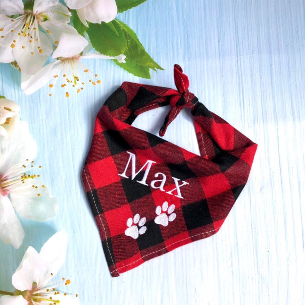 Personalized Embroidered Dog Bandana for Comfort & Unique | BKPet164