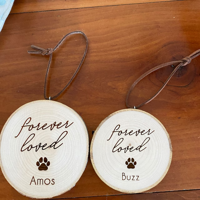 Personalized Wooden Pet Forever Loved Christmas Ornaments | MCGift50