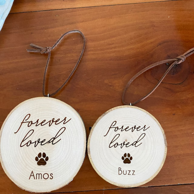 Personalized Wooden Pet Forever Loved Christmas Ornaments | MCGift50