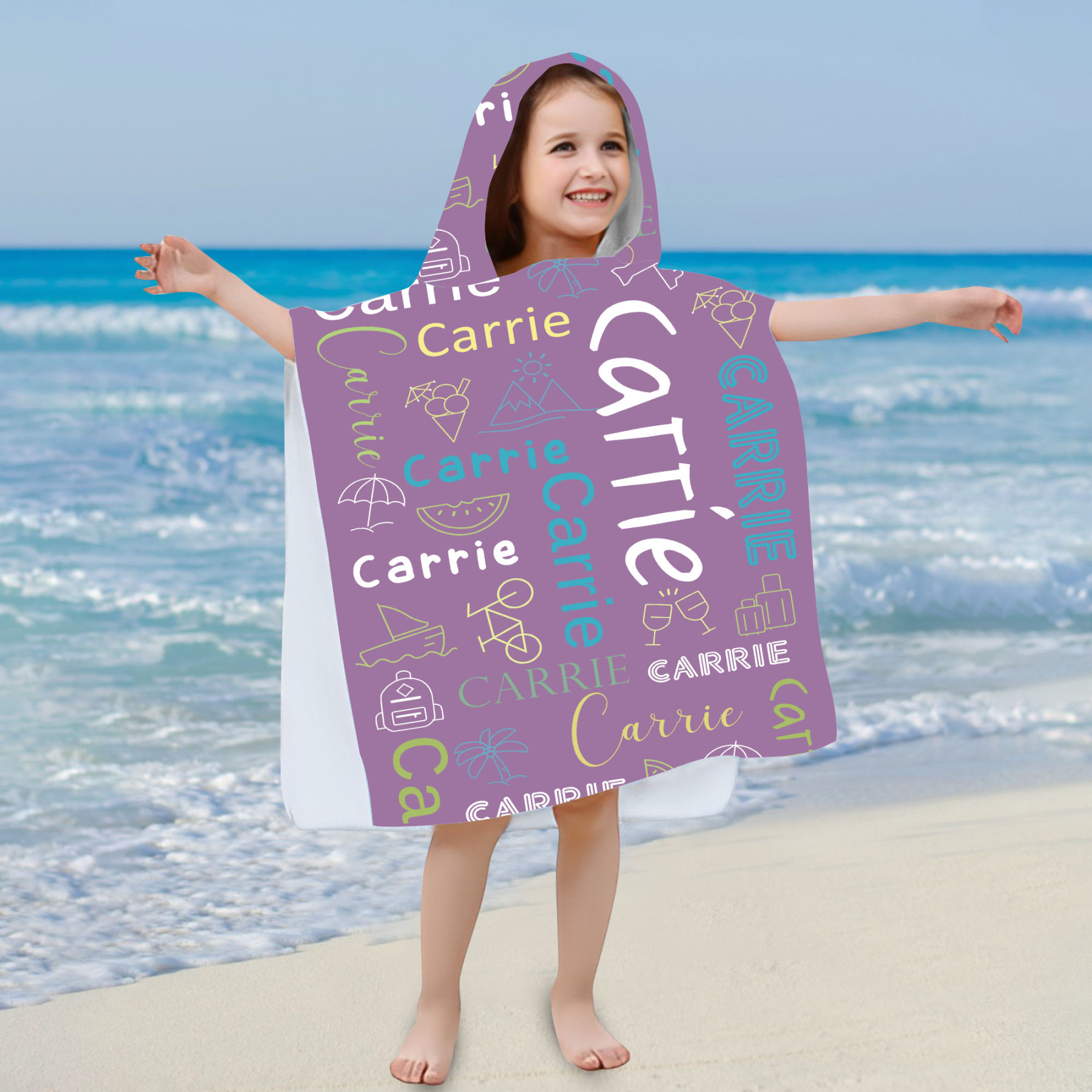 Personalized Hooded Beach Towel for Summer & Beach | CWHTowel39