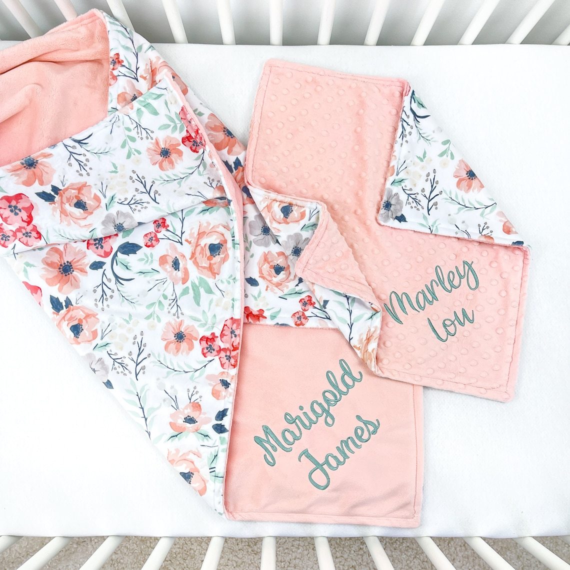 Personalized Lovely Kid Vintage Floral Baby Blanket for Comfort & Unique | CWBaby55
