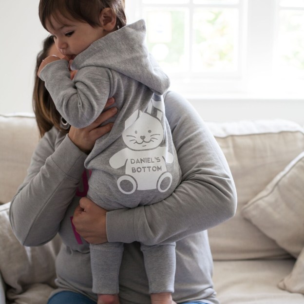 Personalized Baby Bunny Hooded Romper Onesie | CWBaby206