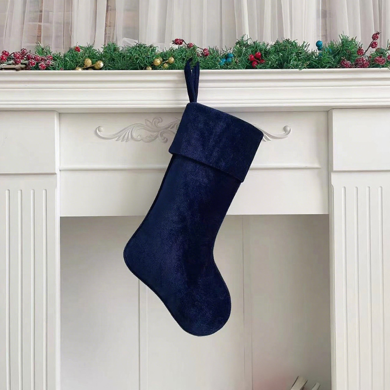 Personalized Velvet Christmas Stocking with Family Name | MCGift145